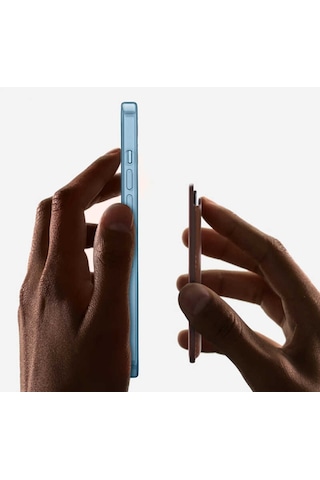 Smcase Apple Uyumlu iPhone 13 Kılıf Manyetik Kristal Wiriless Destekli Sert Kapak Silikon Manyetik Kartlıklı Kılıf