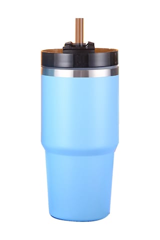 Yaleker 304 Paslanmaz Çelik Isı Saklama Bardak, 20oz, 6-12 Saat Sıcak/soğuk Tutar, Pipetli Kapağıyla, Araç/seyahat/univeriste İçin Mavi