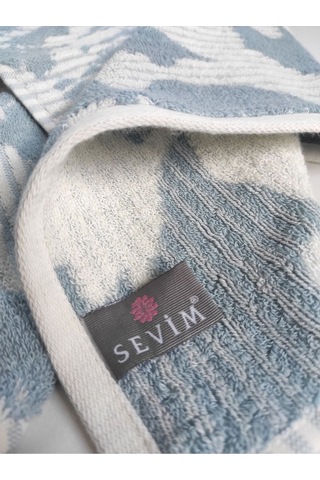 Desenli& Yatay Çizgili %100 Pamuk El/yüz Havlusu - Yüksek Su Emici -45x85cm-mavi Mavı Mavi