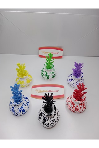 6 Adet Dekoratif Biblo Çiçekli Minik Vazo Takımı Çok Renkli