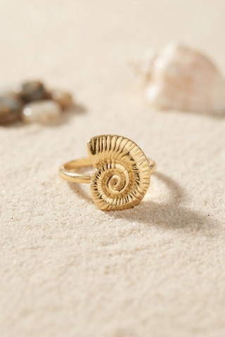 Nautilus Tasarım Gold Renk Kadın Yüzük Altın