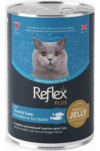 Reflex Plus Jöle İçinde Et Parçacıklı Alabalıklı Ve Ton Balıklı Yetişkin Kedi Maması 400gr