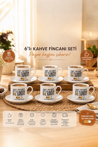 Porsima 08 Porselen 12 Parça Türk Kahve Fincan Takımı 90ml