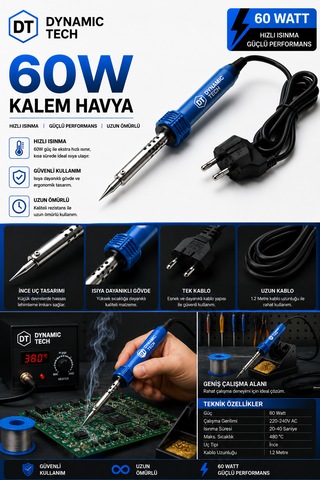 Profesyonel Lehim Makinesi Kalem Havya 60 Watt