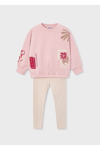 Mayoral 4726-53 Kız Çocuk Ekru-pembe Taytlı Takım Ekru - Pembe