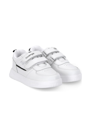 Slazenger Kalıpso F Unisex Çocuk Cırt Cırtlı Beyaz / Siyah Günlük Spor Ayakkabısı Beyaz - Siyah