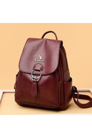 Lüks Büyük Sırt Çantası Kadın Tasarımcı Pu Deri Seyahat Geri Paketi Büyük Okul Bookbag Yüksek Bagpack 3ıyjkj Kırmızı