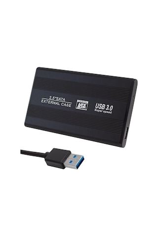 Pm-13948 Siyah 2.5 Usb 3.0 Sata Hdd Destekli Taşınabilir Harddisk Kutusu