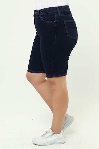 Cedy Denim Kadın Büyük Beden Yüksek Bel Likralı Slimfit Jeans Şort-c606 001