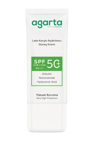 Agarta Leke Karşıtı Aydınlatıcı Spf+50faktör Yüz Güneş Kremi 50ml