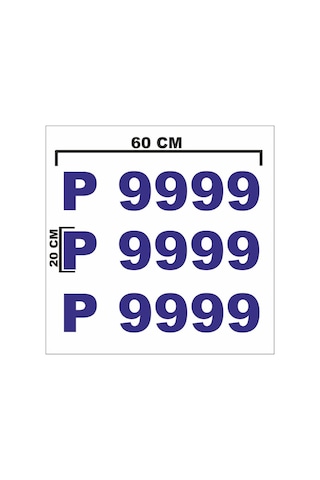 Servis Araçları Plaka Yazı Sticker Tavan-Sağ-Sol 3 Parça