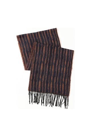 Ac&Co / Altınyıldız Classics Erkek Lacivert - Turuncu Desenli Atkı Lacivert - Turuncu