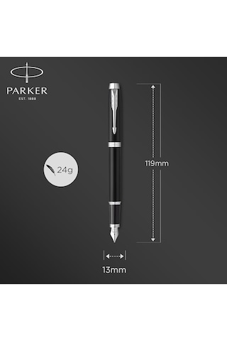 Parker Im Dolma Kalem / Krom Süslü Mat Siyah / Mavi Mürekkepli Orta Uç / Hediye Kutusu Genel
