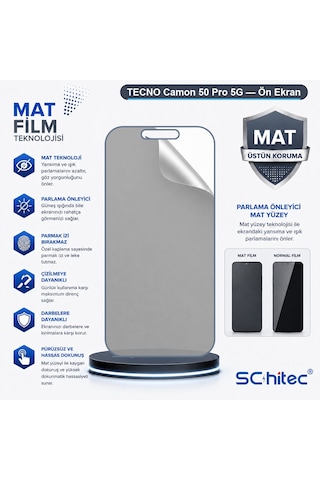 Schitec Tecno Camon 50 Pro 5g Mat Hidrojel Ekran Koruyucu Film