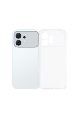 Honor 600 Uyumlu Kamera Korumalı Silikon Arka Kılıf Beyaz