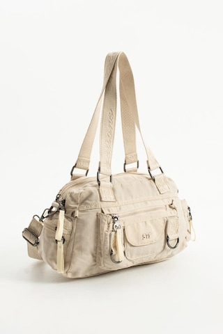 Kadın Omuz Çantası Çapraz Askılı Postacı Bayan Çantası 21 31 Cm Poliamid Hafif Kumaş Kol Çantası Krem