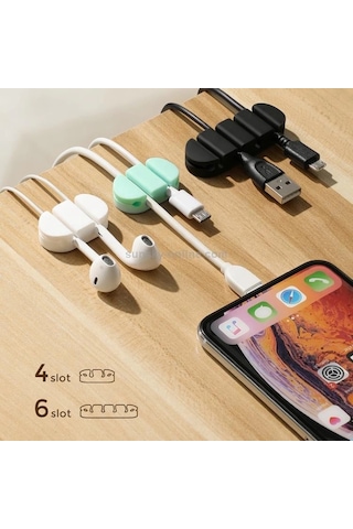 Joyroom Kablo Tutucu Organizer 2 Slot Çok Renkli
