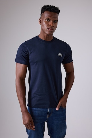 Marıne Tee Deniz Temalı Ribana Bisiklet Yaka Pamuk T-shirt-3151 Koyu Mavi