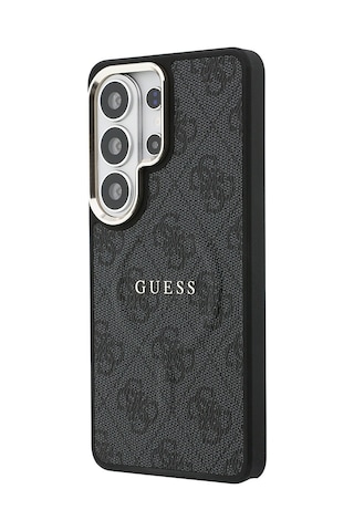 Galaxy Uyumlu S26 Ultra Kılıf Guess Lisanslı M-safe Uyumlu Pu Deri 4g Desenli Yazı Logolu Kapak Siyah Siyah