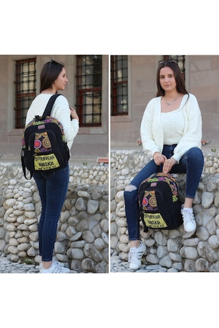 Old Cotton Cargo Elton 13'' İnç Laptop Sırt Okul Çantası-Siyah