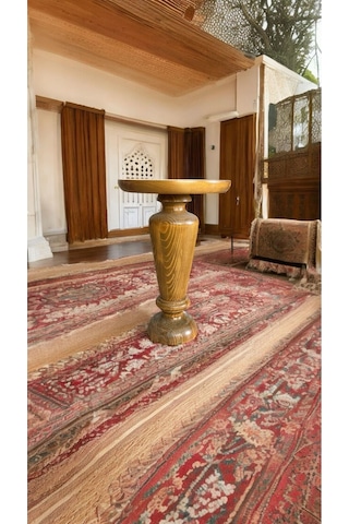 Simillo Wooden Ahşap Tekli Mantar Yan Sehpa Modern Koyu Ceviz Renkli Fiskos Kod:2106045610321200147 Koyu Ceviz