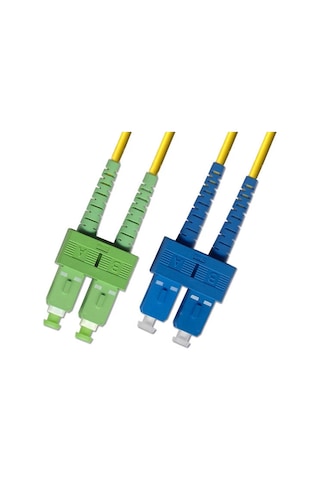 Cabex Sc/apc 'den Sc/upc 'ye Dublex Fiber Optik Patchcord Singlemode 3 Mt