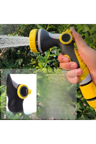 Moveevo Huabangshi Hbs-8422 10 Fonksiyonlu Basınçlı Yıkama/sulama Sprey Seti 4'lü , Abs+tpr Kaplama, Büyük Su Akışı Ve Mesafe, Otomatik Akış Modu Ayarı