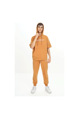 Haykids Erkek Çocuk Kısa Kollu Kapüşonlu Yaka Baskılı Eşofman Takımı Çok Renkli