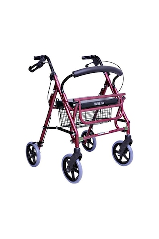 Comfort Tage Ayak Pedallı Rolatör Aluminyum Rolatör 4 Tekerli Yürüteç Rollatör Lüx Oturaklı