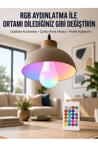 Ambiyans Aydınlatma Rgb Led Lamba Kumandalı Renk Değiştirebilen Mavi 71986429