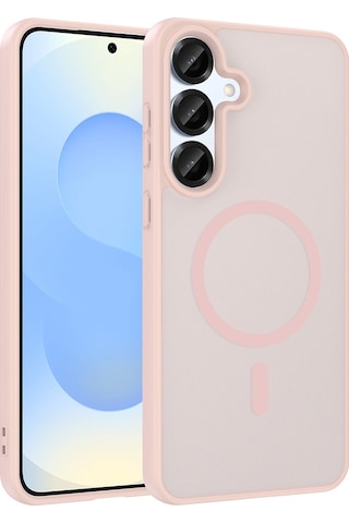 Ardemix Samsung Uyumlu Galaxy S23 Kılıf M-safe Şarj Özellikli Zore Babet Kapak - Pembe