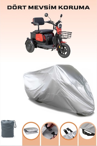 Gri Apec Apm2 3tekerlekli Motor Brandası Koruma Örtüsü