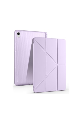 Samsung Galaxy Uyumlu Tab S11 Kılıf Tri Folding Kalem Bölmeli Standlı Kılıf Arka Kapak