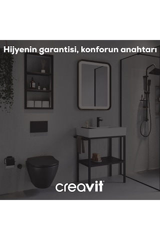 Creavit Ara Kesme Valfi 1/2-1/2" Antrasit Mat Ms.ac50l.anm