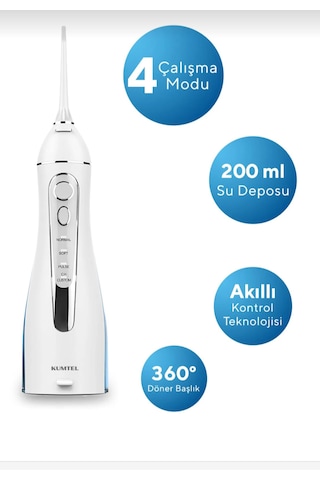 Kumtel Caremi Şarjlı Taşınabilir 3 Başlıklı Diş Ve Ağız Duşu
