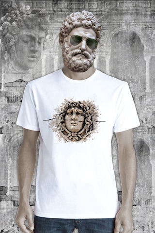 Flood Of Style Mitoloji Antik Medusa Unisex Tişört Beyaz