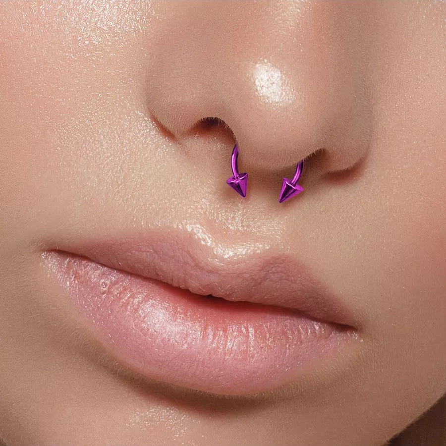 Spikes Burun Piercingi İçin Tırnaklı Halka/ Spikes Premium 101648502 Pembe