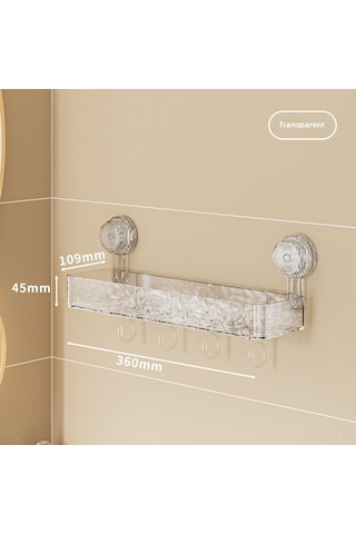Reedark Banyo Dalgalı Desenli Süction Cup Rafları - Delik Olmadan Duvar Montajlı Organize Edici, Şeffaf Renk, Dayanıklı Malzeme, Geniş Kapasite Diğer