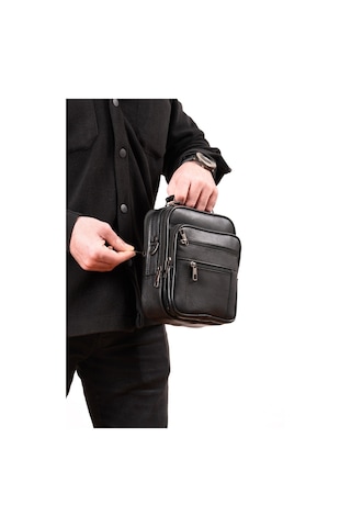 Mft Leather Hakiki Deri Erkek El Çantası Dora 188 Siyah