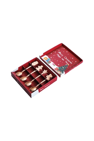 Aubyhe Noel Temalı 304 Paslanmaz Çelik Kahve Kaşığı, Ev/ofis/kafe Kullanıma Uygun, Hediye Paketli, Yıkama Makinesine Uygun, Ayna Parlaklığı Diğer