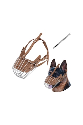 Pasha Pet Metal Deri Köpek Ağızlığı M - 33 Cm