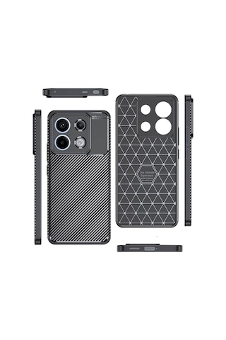 Xiaomi Redmi Note 13 Pro 5g Kılıf Negro Karbon Kamera Korumalı Silikon Lüx