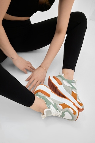 Tonny Black Eva Taban Rahat Kalıp Sneaker Kadın Turuncu Yeşil Sneaker Tbklc050