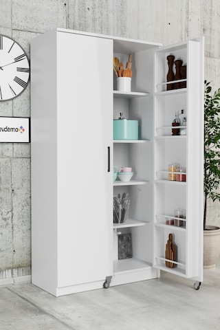 Evdemo Eva 2 Kapaklı Erzak Kiler Dolabı Beyaz