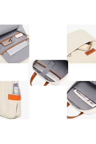 Tongxida Hm8011 Çok Amaçlı 15,6 Laptop Sırt Çantası Gri Bej