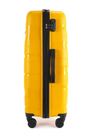 Wexta Wx-pp10 Dalgalı Sarı Kabin Boy Polipropılen Valiz Sari