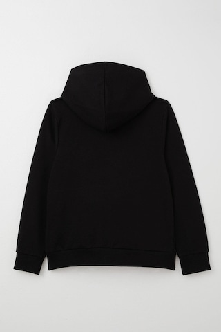 Breeze Erkek Çocuk Sweatshirt Yazı Baskılı Kanguru Cepli Kapüşonlu 8-14 Yaş, Siyah Siyah