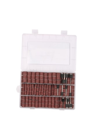 Symbee Alüminyum Oksit Zımpara Seti: 252 Parça, 1/4", 3/8", 1/2" Çaplı Zımpara Bantları Ve Mandreller, Ahşap Ve Metal Polishing İçin Plastik Kutuyla