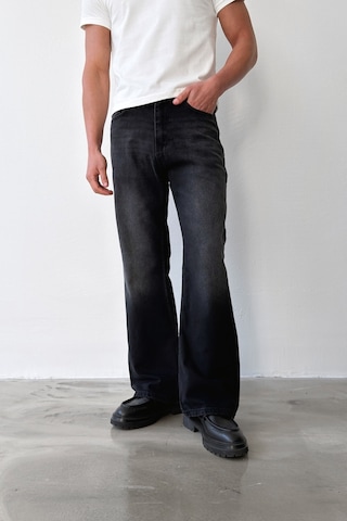 Flaw Yıkamalı Lazer Baskı İspanyol Paça Jean-29648 Siyah