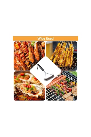 Mangal Barbekü Fırçası, Izgara Temizleme Fırçası, Paslanmaz Çelik, Ekstra Uzun Mangal Temizleme Fırçası, Gazl